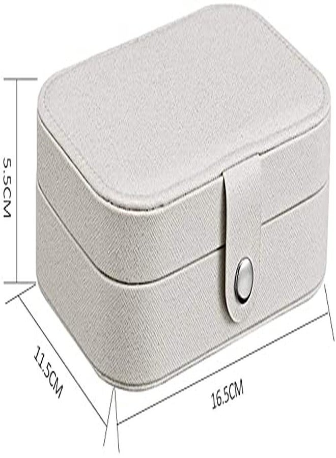 Ritmo صندوق مجوهرات ريتومو للسفر، منظم مجوهرات صغير من الجلد الصناعي للنساء والفتيات، صندوق منظم مجوهرات صغير محمول ذو طبقتين للأقراط والخواتم والقلائد والأساور - Image 4
