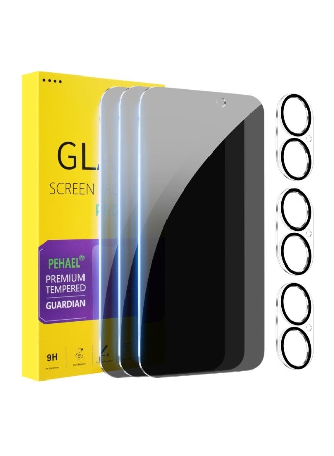 iPhone 17 Privacy Screen Protector with Camera Lens Protector Full Coverage Anti-Spy Tempered Glass Film 9H Hardness Easy Installation Bubble Free [6.3 inch] - Image 1