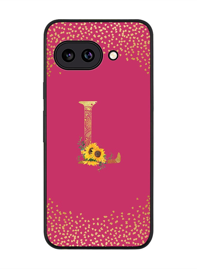 Stylizedd For Google Pixel 9a Case,Slim fit Camera Protection, Shockproof Thin Phone cover  - Custom Floral Monogram - L ( Deep Pink )