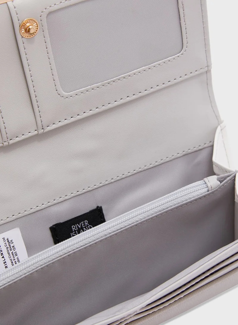 RIVER ISLAND Diamond Geo Clip Top Clutch