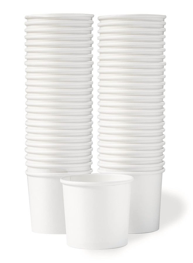 MATICAN Paper Ice Cream Cups - 50-Count 16-Oz Disposable Dessert Bowls for Hot or Cold Food, 16-Ounce Party Supplies Treat Cups for Sundae, Frozen Yogurt, Soup, White - Image 1