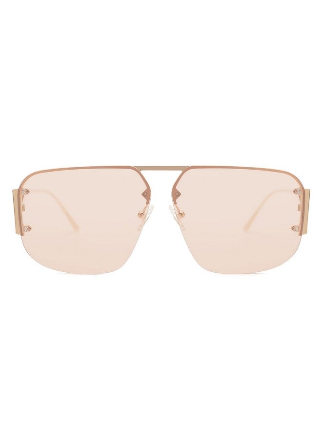 سوجوز نظارات شمسية عصرية للرجال والنساء بإطار معدني عتيق بدون إطار ظلال lrest De Sol Para Mujer Sj1192 بني - Image 1