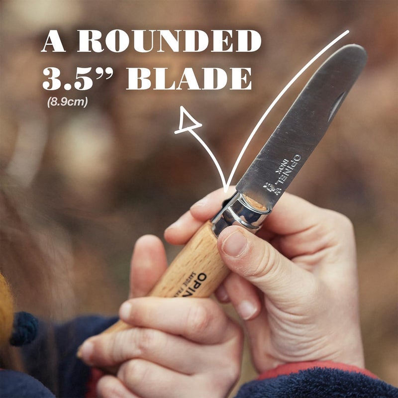 Opinel My First No.7 Stainless Steel Children’s Folding Pocket Knife with Safety Rounded Tip - Image 3