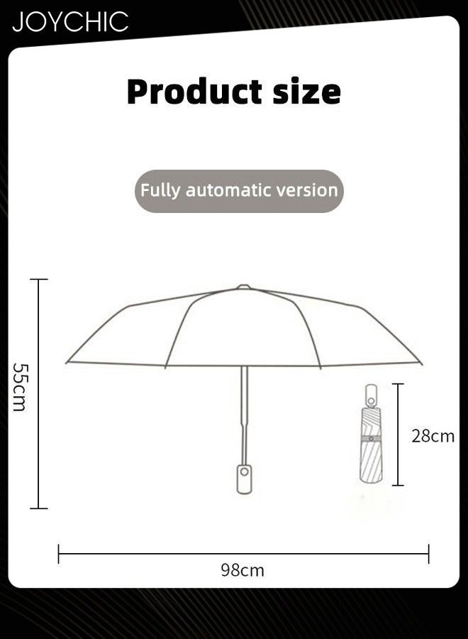 Joychic مظلة سفر ثلاثية الطي مضادة للأشعة فوق البنفسجية مطلية بطبقتين من التيتانيوم الفضي للرياح والمطر فضي/أسود - Image 5