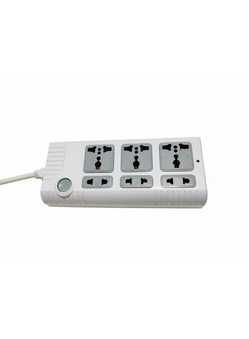 Power Strip - 2000W, 10A/220-250V, with 6 outlets, 4m cable, compatible with laptops, PCs, MacBooks, home and office appliances, and mobile phone chargers - Image 2