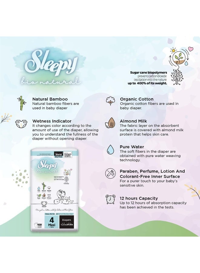 Sleepy عبوة من 48 حفاضة بيبي بيو الطبيعية الحجم 4، 7 - 14 كجم - Image 5