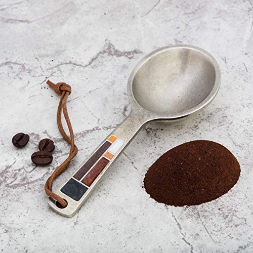 DANFORTH – Riversong/Mocha Coffee Scoop/Spoon – Handcrafted Pewter Coffee Scoop For Ground Coffee – 5 ½” – Made In USA - Image 2