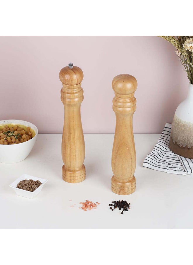 DANUBE HOME Loretta Pepper Mills & Salt Shakers Set Rubber Wood Natural Rubber Wood Whole Pepper Corn And Salt Kitchen Grinder Suitable For Home And Restaurant L6Xw6Xh30.5Cm - Clear  - Image 4