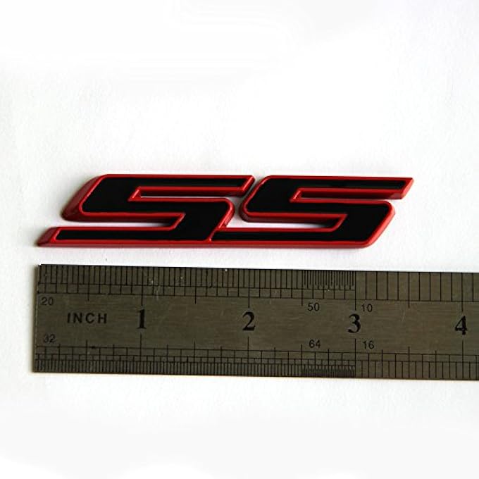 rayihni 1X Oem Ss Emblem Badge 3D For Camaro Series Red Frame Ss Red Line - Image 4