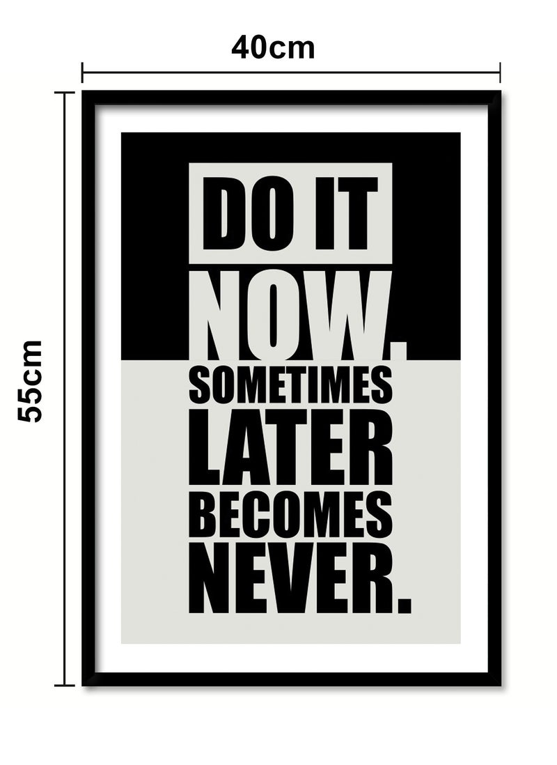 Spoil Your Wall ملصقات جدارية مع اقتباس تحفيزي "افعلها الآن" وإطار أسود - فنون الجدران ديكور المنزل إطارات الصور - 40x55 سم من Spoil Your Wall - Image 3
