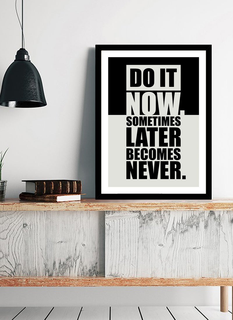 Spoil Your Wall ملصقات جدارية مع اقتباس تحفيزي "افعلها الآن" وإطار أسود - فنون الجدران ديكور المنزل إطارات الصور - 40x55 سم من Spoil Your Wall - Image 2