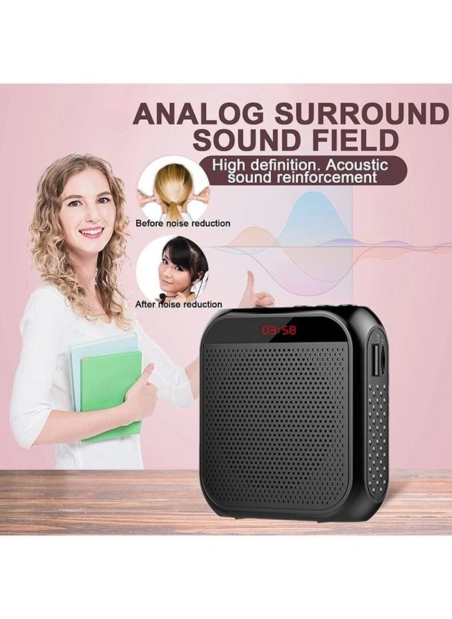 ET-LIFE Mini Voice Amplifier with Wired Microphone Headset, Speaker Loudspeaker for Teachers, Tour Guides/Coaches Meeting/Yoga/Fitness, S17 Black  - Image 3