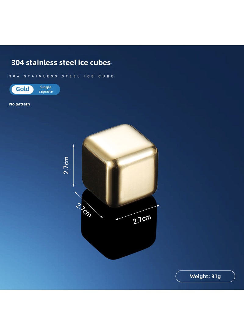 Generic Stainless Steel Whiskey Ice Stones Set 1 Pack/No Pattern Gold 