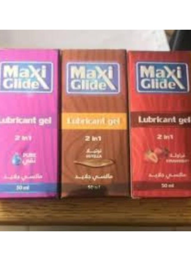 Glide Bikes - A set of Maxi Glide cherry flavor 50 ml, strawberry 50 ml, and Nutella 50 male lubricant for men. Use it anywhere and everywhere for a wonderful intimate experience. - Image 1