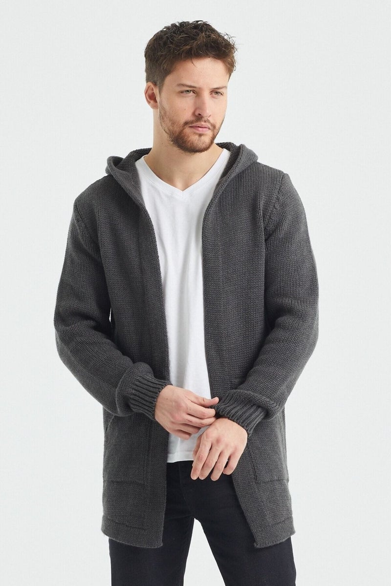 Tarz Cool Style Cool Men's Smoke Patterned Knitwear Cardigan - HRK8085R01S  - Image 1