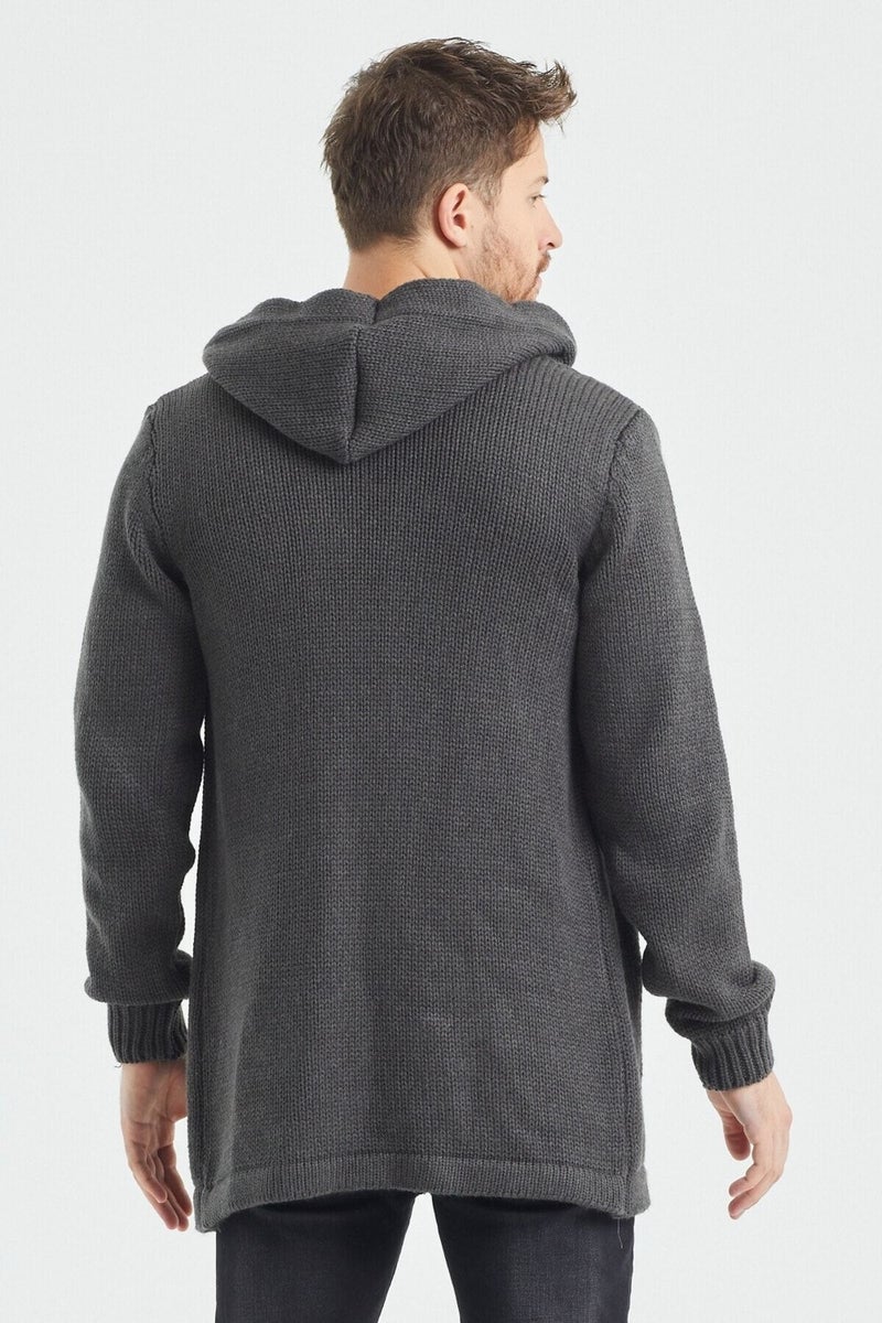 Tarz Cool Style Cool Men's Smoke Patterned Knitwear Cardigan - HRK8085R01S  - Image 5