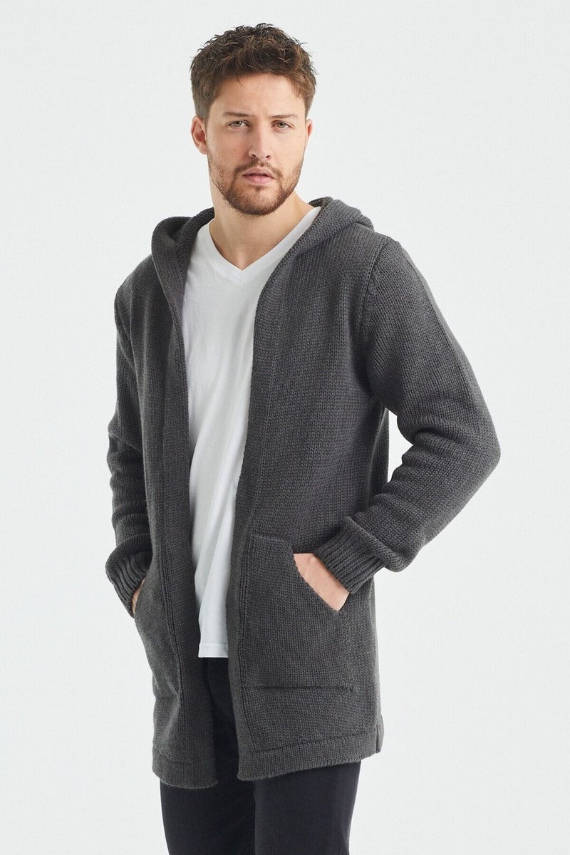 Tarz Cool Style Cool Men's Smoke Patterned Knitwear Cardigan - HRK8085R01S  - Image 3
