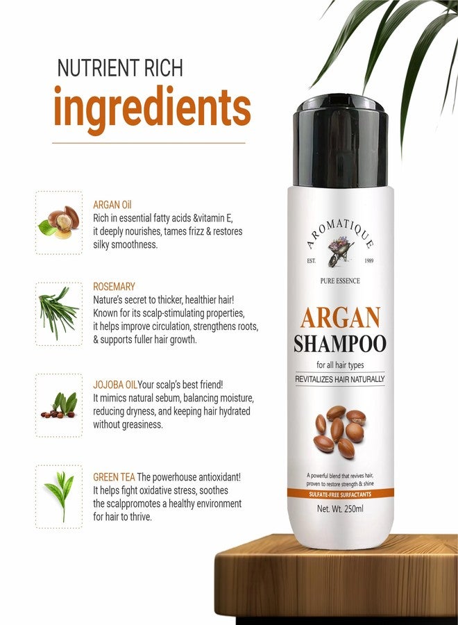 أروماتك شامبو أروماتيك بزيت الأرغان | تركيبة مغربية خالية من الكبريتات مع الكيراتين | ترطيب وتغذية الشعر ومنع تجعده | للشعر المجعد، الأملس، الجاف، والتالف | 250 مل - Image 2