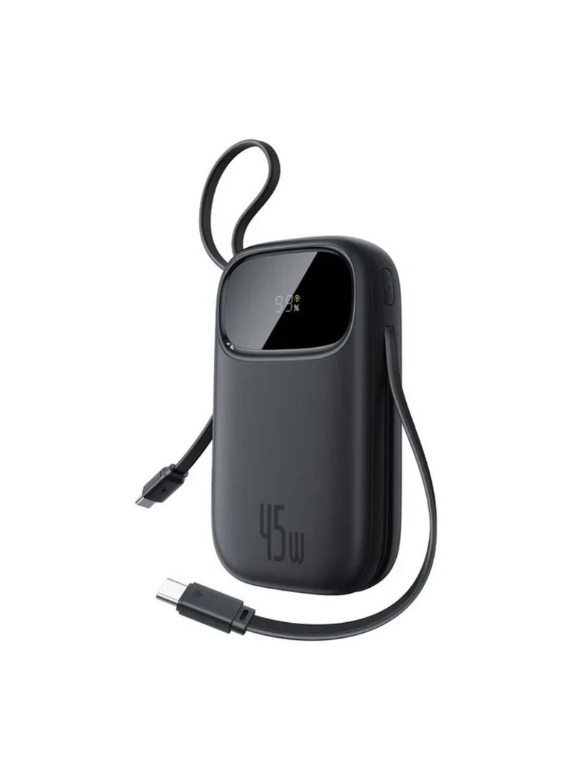 Baseus EnerFill FC31 Qpow3 Power Bank With 2 Built-in USB-C Cables 20000mAh 45W Digital Display - Cosmic Black black - Image 1