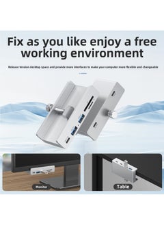 USB3.0 Desktop Multi-port Hub Fixed Clip Splitter TypeC Docking Station Card Reader With Power Supply-Number Of Interfaces:1m A T C Charging Cable (1 Piece)