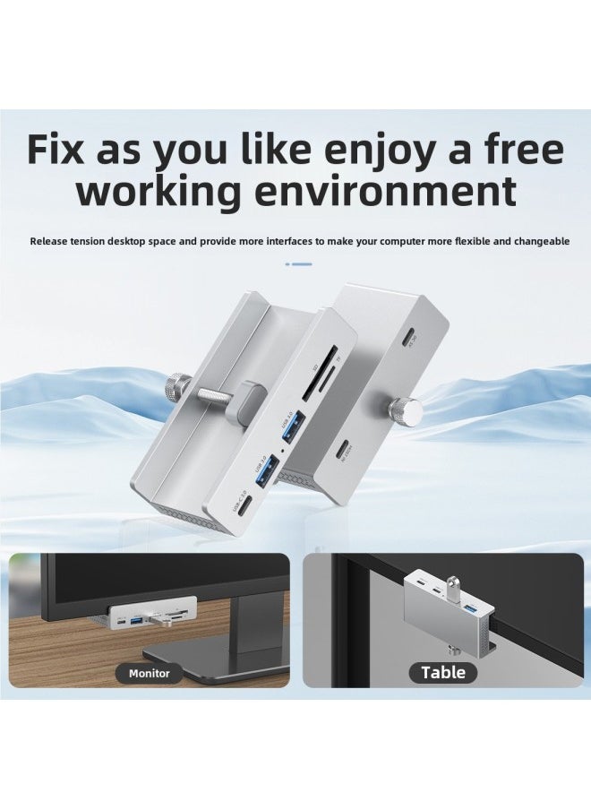 Generic - USB3.0 Desktop Multi-port Hub Fixed Clip Splitter TypeC Docking Station Card Reader With Power Supply-Number Of Interfaces:1m A T C Charging Cable (1 Piece) - Image 1