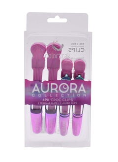 The Aurora Collection Croc Clips, 2 Jumbo Size, 2 Standard Size, Ergonomic Comfort Grips, Double-Hinge Design, Matches Other The Aurora Collection Products, Gradient Metallic Finish