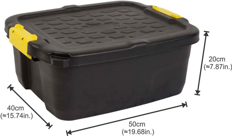One piece build , Made in UK, 24 Litres Heavy Duty Storage Box, 50L x 40W x 20H cm - HTC-STR-755 Narrow & wide space compatible - Image 2