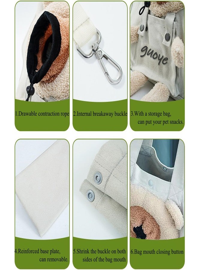 YOOLEETC Bear-Shaped Show Head Pet Canvas Shoulder Bag, Outcrop (Khaki Bear-Large) - Image 5