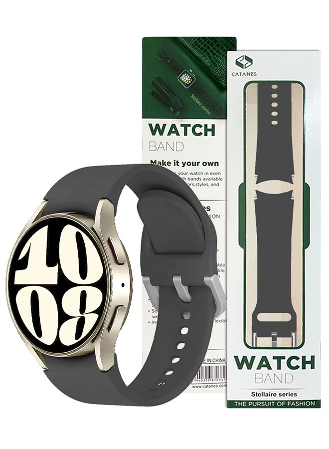 CATANES Samsung Galaxy Watch 6/6 Classic 20mm Silicone Band Flexible and Durable Replacement Sport Strap Grey - Image 4