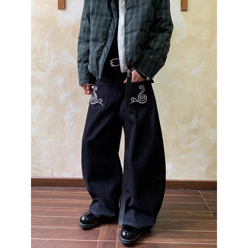 Unisex Classic Denim Jeans Loose Fit Daily Outdoor Wear - Image 1