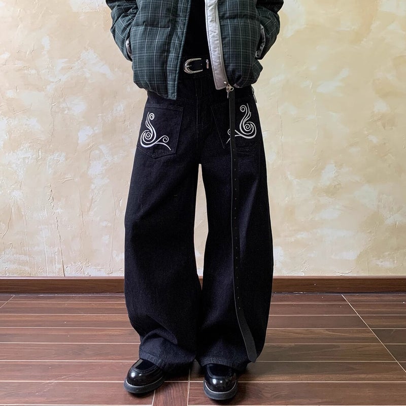 Unisex Classic Denim Jeans Loose Fit Daily Outdoor Wear - Image 3