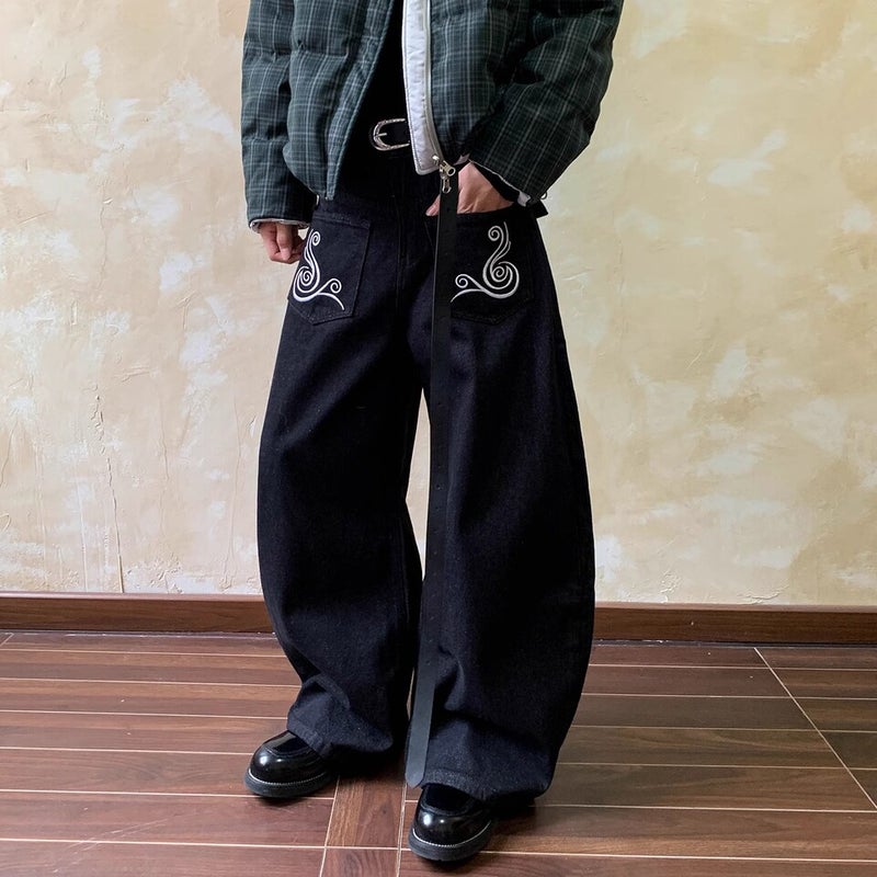 Unisex Classic Denim Jeans Loose Fit Daily Outdoor Wear - Image 2