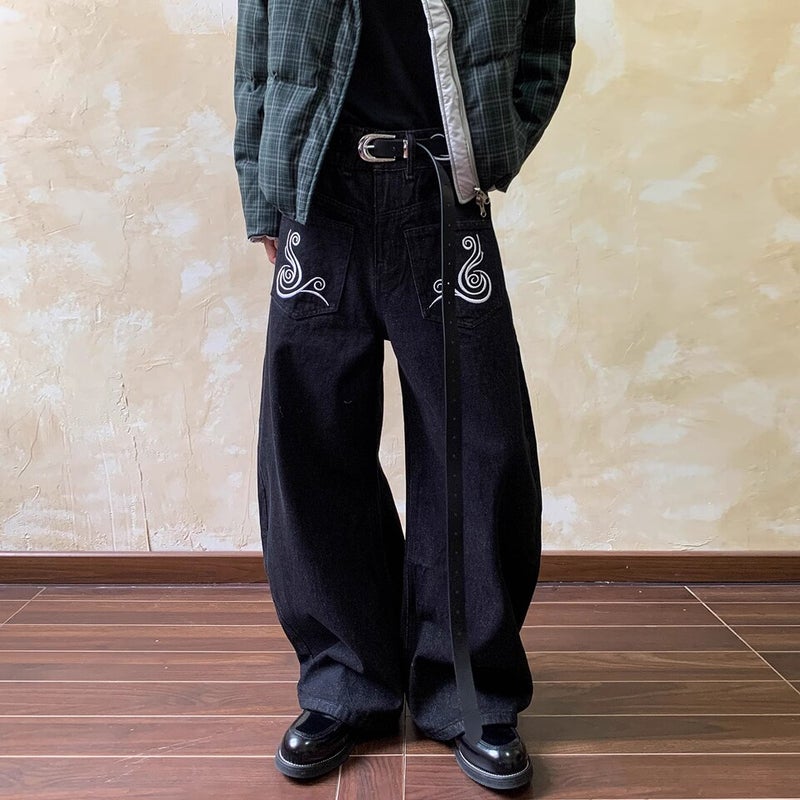 Unisex Classic Denim Jeans Loose Fit Daily Outdoor Wear - Image 4