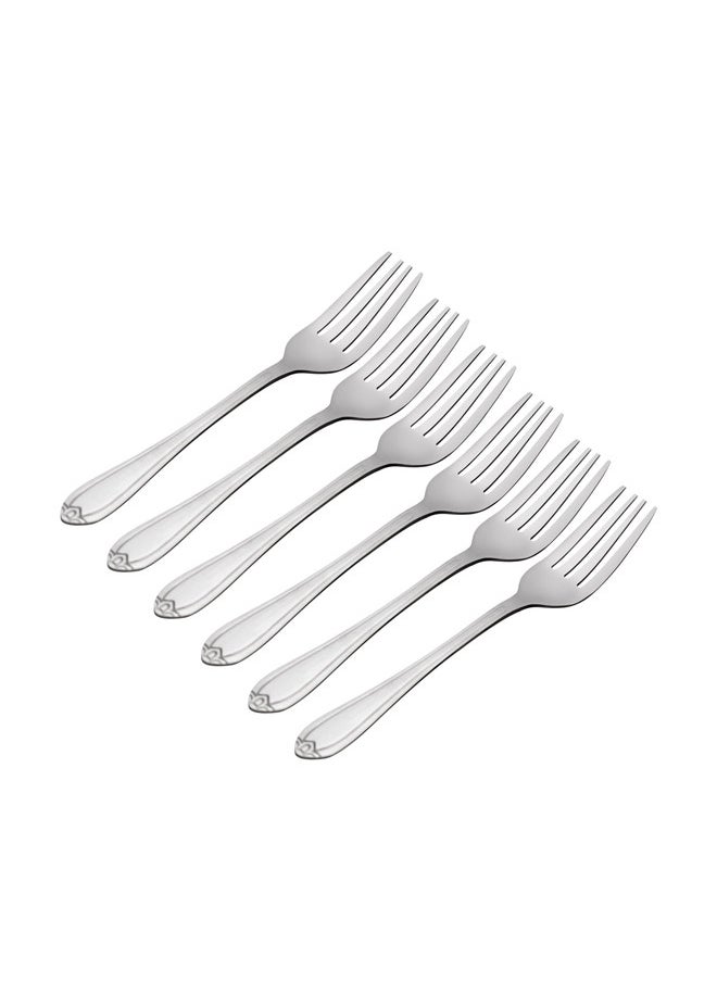 Trust - 6-Piece Stainless Steel Dessert Fork Set 19CM Silver - Image 1