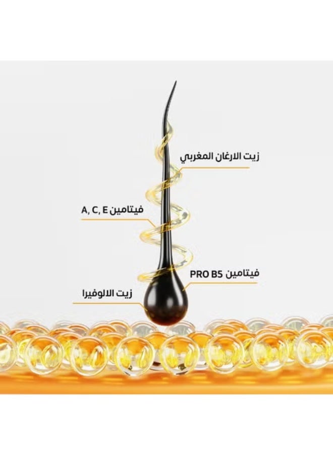 أليبس إليبس سموث آند شاين مع زيت الأرغان المغربي، حماية من الحرارة وزيت الصبار، 50 كبسولة × 1 مل - Image 4