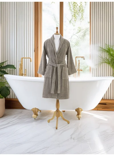Donetella Unisex 100% Cotton Terry Bathrobe Small & Medium Size, 400 GSM, Luxurious & Absorbent, Ankle-Length with Shawl Collar & Pockets