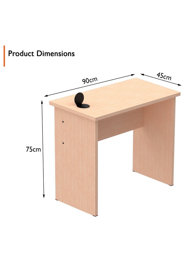 Mahmayi - Mahmayi Oak Study Table for Home Schools 90 cm with 51-1H Round Desktop Power Module with USB Slot for Office Desk - Black - Image 1