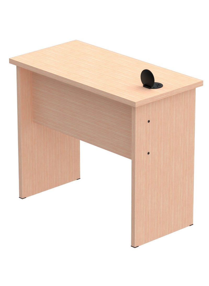 Mahmayi - Mahmayi Oak Study Table for Home Schools 90 cm with 51-1H Round Desktop Power Module with USB Slot for Office Desk - Black - Image 1