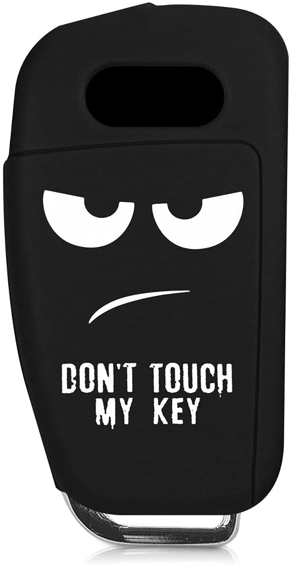 JVCV® Car Key Cover Compatible with Audi A1 A3 A6 Q2 Q3 Q7 TT TTS R8 S3 S6 RS3 Folding Key - Don't Touch My Key - Stylish Durable Protector (Black) - Image 4