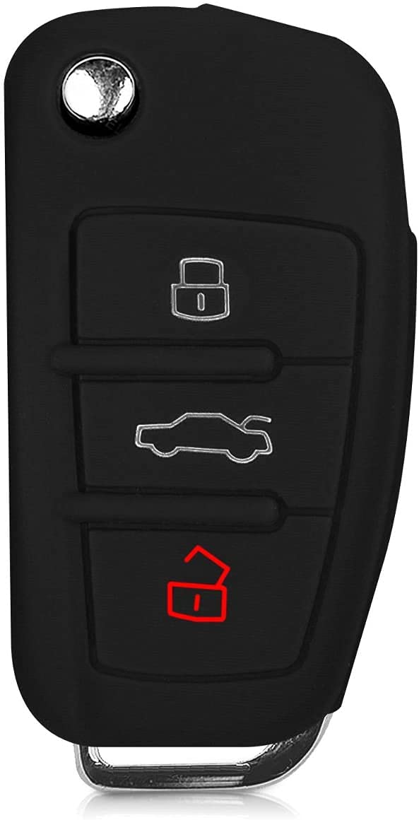 JVCV® Car Key Cover Compatible with Audi A1 A3 A6 Q2 Q3 Q7 TT TTS R8 S3 S6 RS3 Folding Key - Don't Touch My Key - Stylish Durable Protector (Black) - Image 3