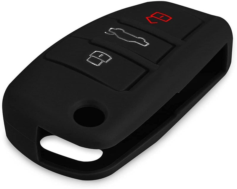 JVCV® Car Key Cover Compatible with Audi A1 A3 A6 Q2 Q3 Q7 TT TTS R8 S3 S6 RS3 Folding Key - Don't Touch My Key - Stylish Durable Protector (Black) - Image 5