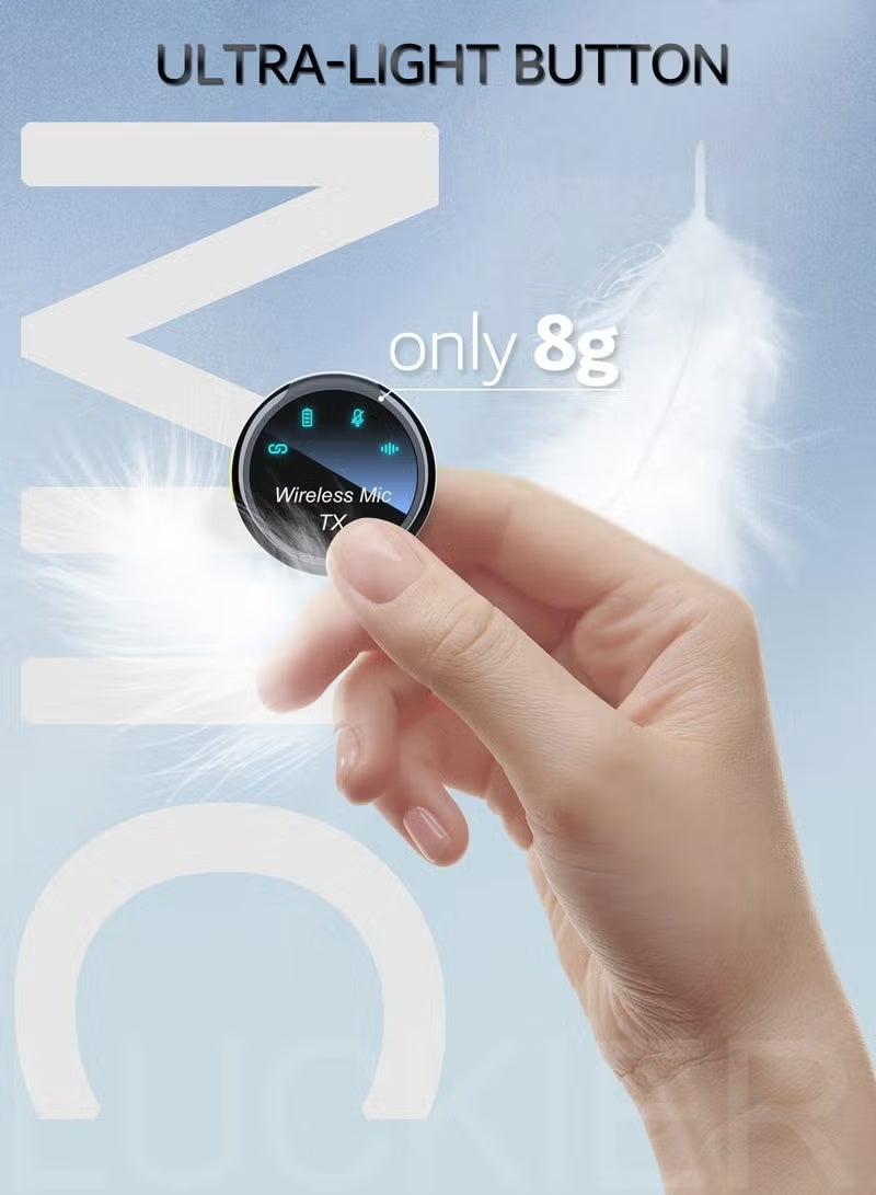 Magnetic Lavalier Microphone For IPhone/Android, Weighing Only 8g Mini Microphone With Noise Reduction Function, With Lightning/USB C (2 TX+1 RX+charging Case) 18H Battery Suitable For Video Recording, Interviews, Video Blogs, YouTube - Image 3