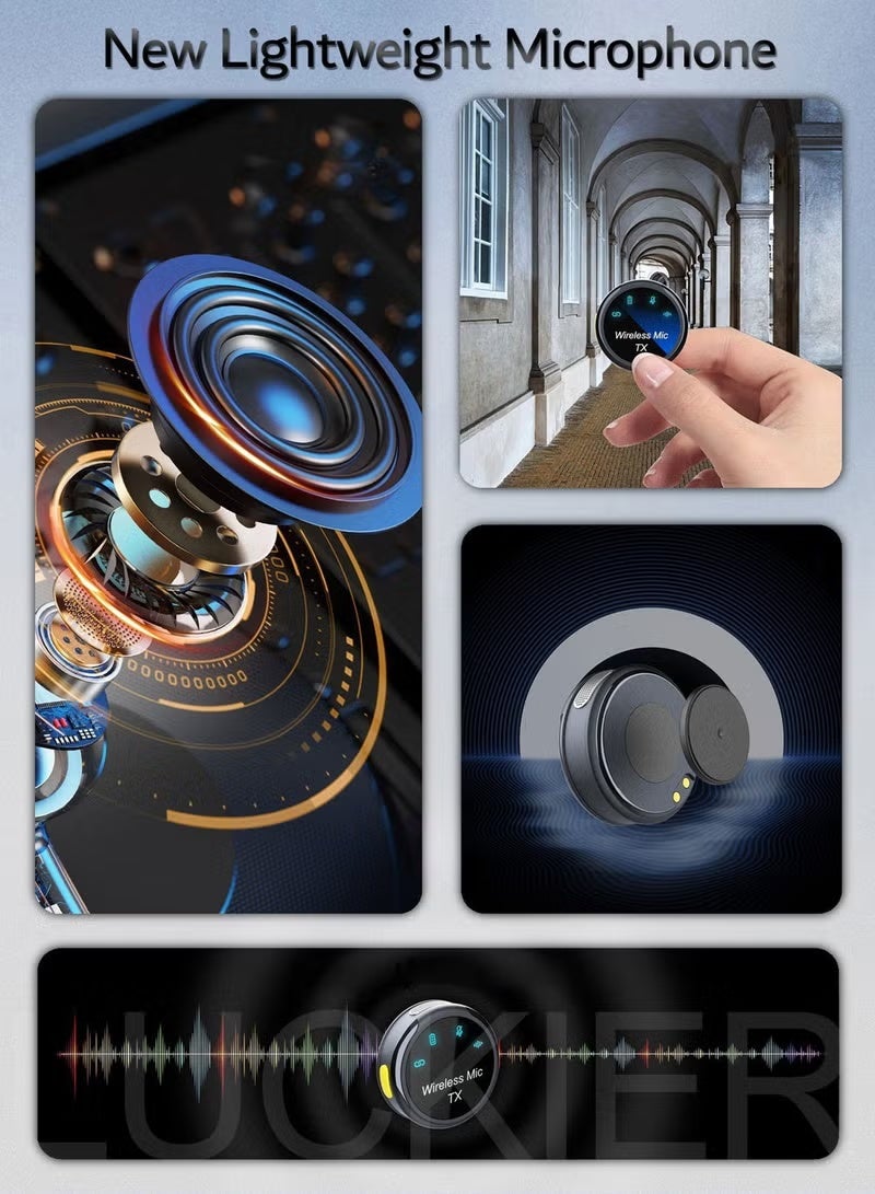 Magnetic Lavalier Microphone For IPhone/Android, Weighing Only 8g Mini Microphone With Noise Reduction Function, With Lightning/USB C (2 TX+1 RX+charging Case) 18H Battery Suitable For Video Recording, Interviews, Video Blogs, YouTube - Image 2