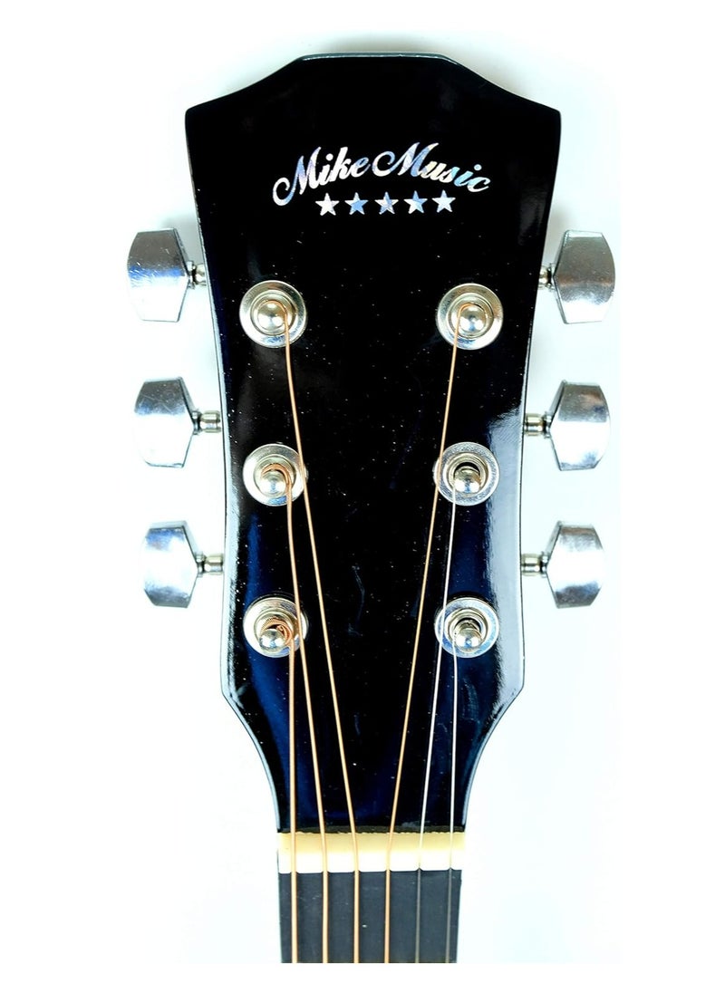 Mike Music 38 inch Acoustic Guitar in Full Size Beginner Set, All Wood Cutaway Guitar for Beginner, Guitar Starter Kit with Free Bag/Tuner/Strap/Capo/Extra Strings Set/String Winder/Fretboard Notes Sticker/Picks  - Image 3