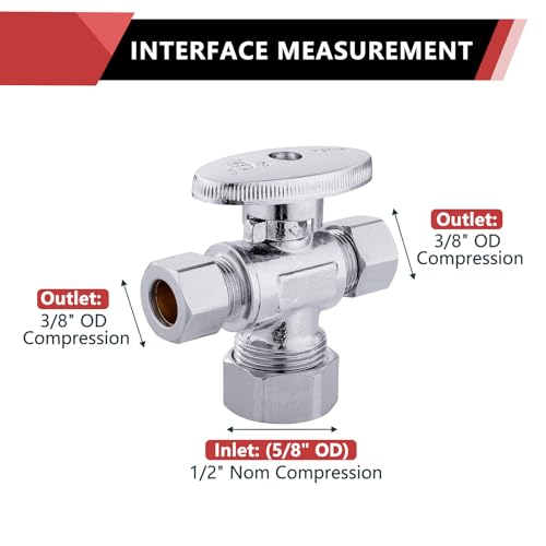 EFIELD 14 Turn Dual Compression Outlet Angle Stop Valve12 NOM 58 OD x 38 inch x 38 inch ChromeVALVE123 - Image 3