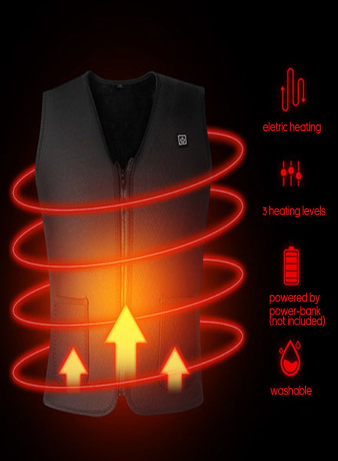 Electric Heated Vest Temperature Adjustable Winter Warm USB Heating Clothes Waistcoat for Women Men Outdoor Hiking Fishing Camping - Image 5