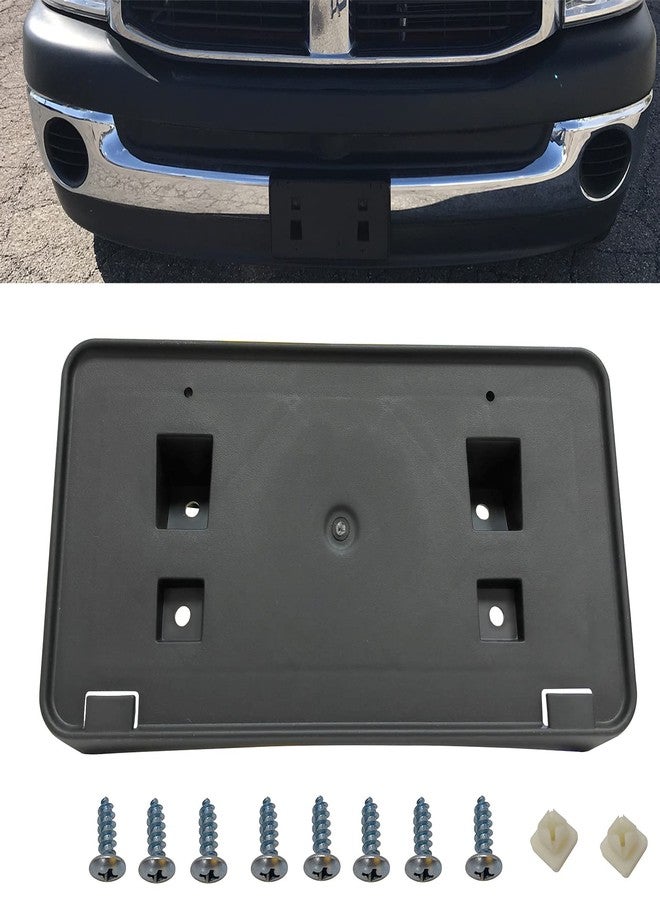 KYYET حامل لوحة ترخيص المصد الأمامي من KYYET، متوافق مع سيارات دودج رام 1500 و2500 و3500 موديلات 2004-2008، مزود بمثبت، بديل للرقم 55077158AE - Image 3
