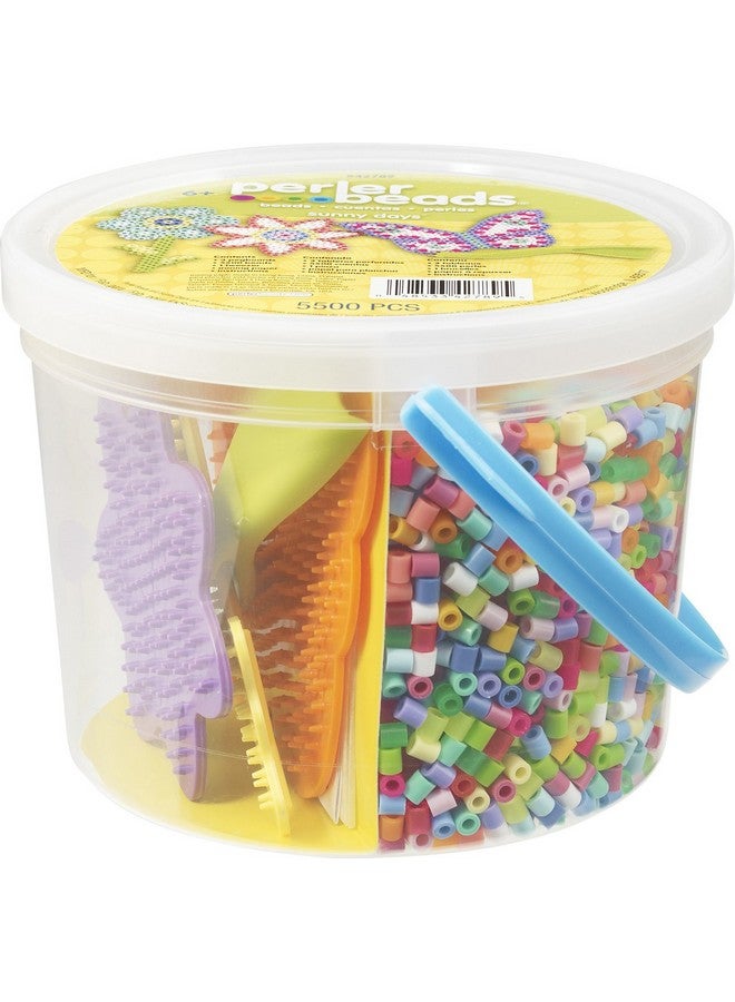 Perler Sunny Days Bright Color Fuse Bead Bucket, 5500 Pcs - Image 2