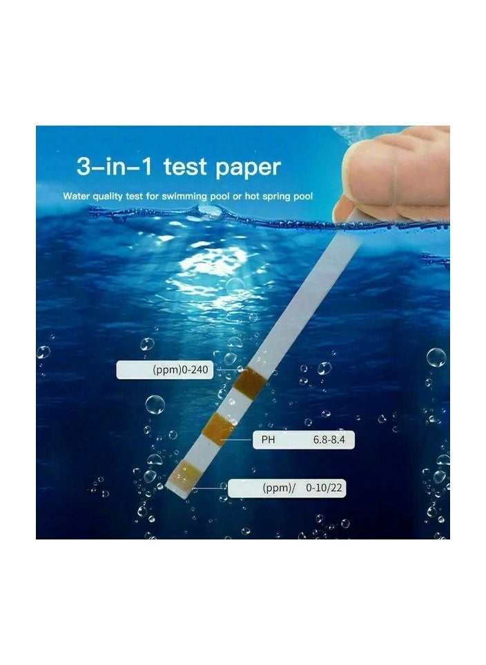 Generic - 50-Pieces/Bottle 3-In-1 Multipurpose Chlorine PH Test Strips,SPA Swimming Pool Water Tester Paper - Image 1