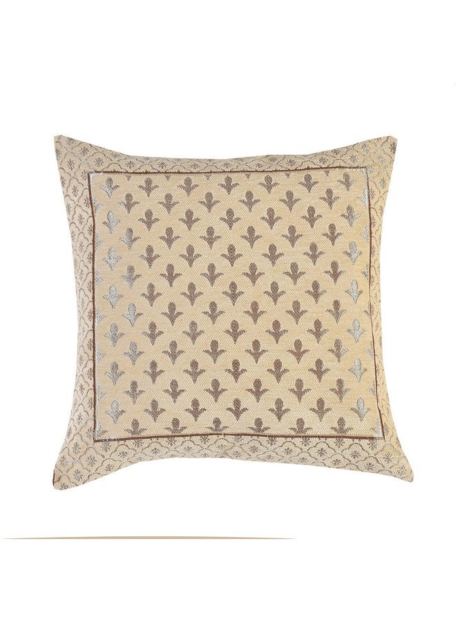 FRESH FROM LOOM Jacquard Soft Velvet Cushion Covers | Hypo-Allergenic | Washable | Non-Fade Diwan Sofa Pillow Covers For Home (Size - 16 X16 Inch, Color - Cream) - Set Of 5Pc, 240 TC - Image 3